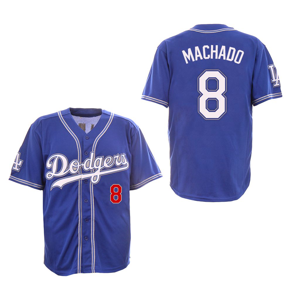 Men Los Angeles Dodgers #8 Machado Blue Fashion Edition MLB Jerseys->los angeles dodgers->MLB Jersey
